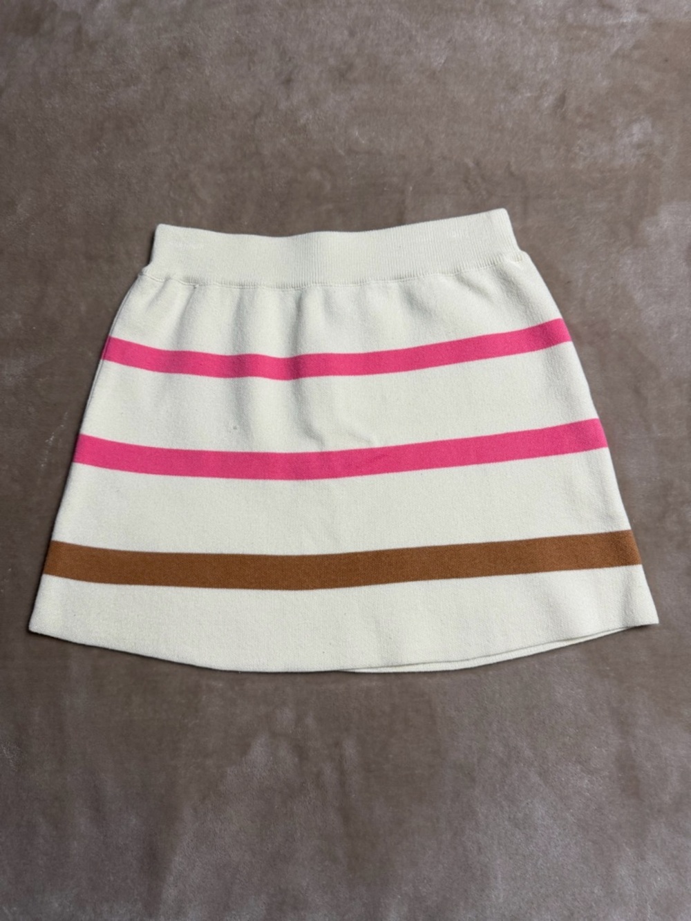 Queen of Sparkles Yeehaw Cowgirl Pink Brown Stripe Mini Skirt Size Small